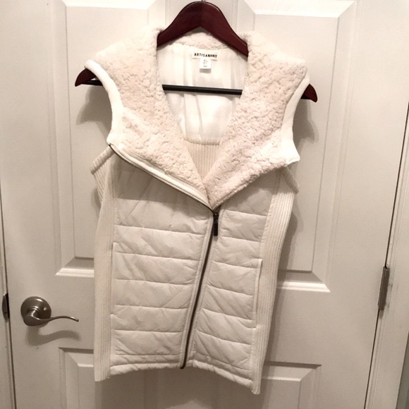 Artisan NY Faux Fur Shearling Sweater Vest Size Small - Picture 1 of 9